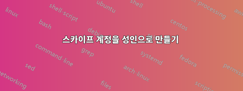 스카이프 계정을 성인으로 만들기