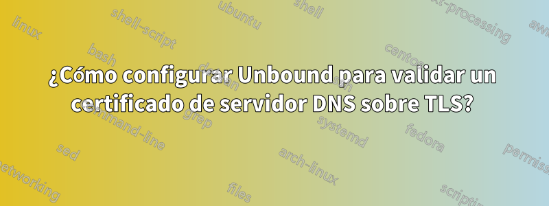 ¿Cómo configurar Unbound para validar un certificado de servidor DNS sobre TLS?