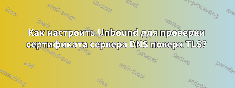Как настроить Unbound для проверки сертификата сервера DNS поверх TLS?
