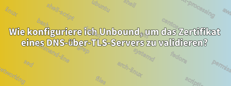 Wie konfiguriere ich Unbound, um das Zertifikat eines DNS-über-TLS-Servers zu validieren?