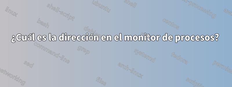 ¿Cuál es la dirección en el monitor de procesos?