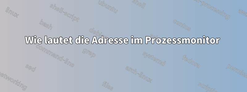 Wie lautet die Adresse im Prozessmonitor