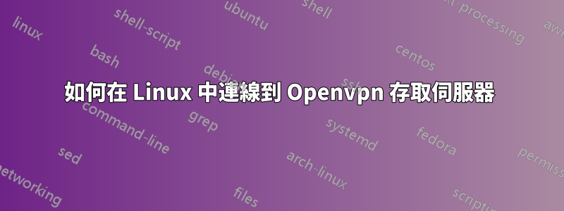 如何在 Linux 中連線到 Openvpn 存取伺服器