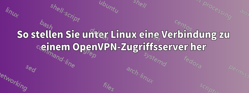 So stellen Sie unter Linux eine Verbindung zu einem OpenVPN-Zugriffsserver her