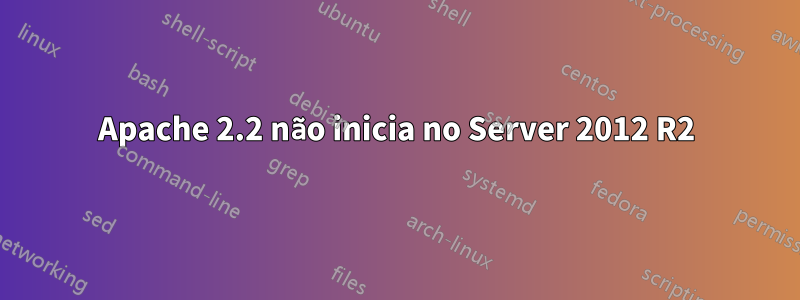 Apache 2.2 não inicia no Server 2012 R2