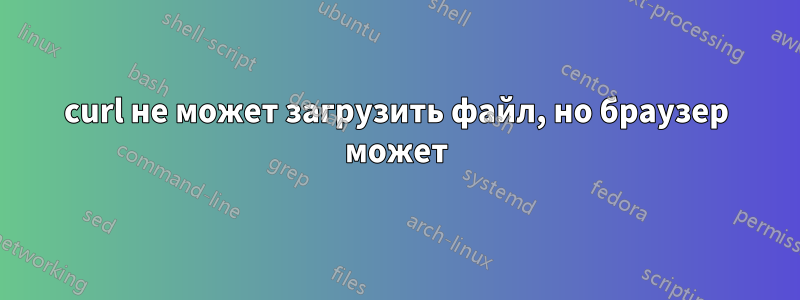 curl не может загрузить файл, но браузер может