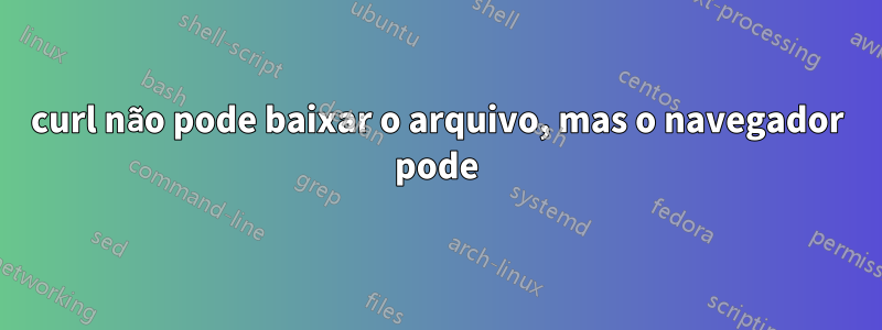 curl não pode baixar o arquivo, mas o navegador pode