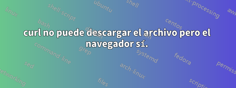 curl no puede descargar el archivo pero el navegador sí.