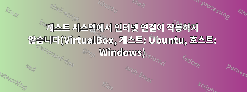 게스트 시스템에서 인터넷 연결이 작동하지 않습니다(VirtualBox, 게스트: Ubuntu, 호스트: Windows)