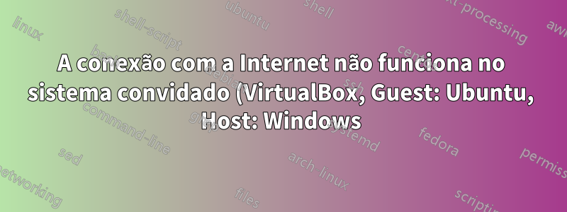 A conexão com a Internet não funciona no sistema convidado (VirtualBox, Guest: Ubuntu, Host: Windows)