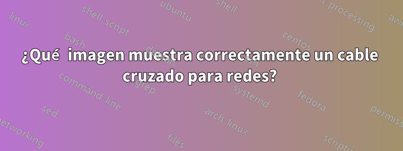¿Qué imagen muestra correctamente un cable cruzado para redes?