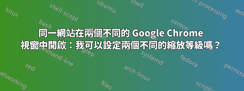 同一網站在兩個不同的 Google Chrome 視窗中開啟：我可以設定兩個不同的縮放等級嗎？