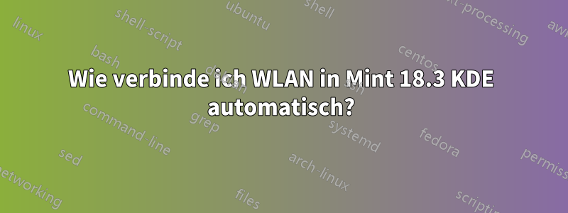 Wie verbinde ich WLAN in Mint 18.3 KDE automatisch?