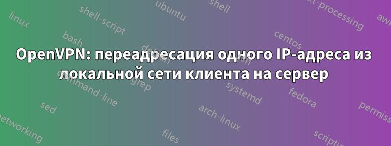 OpenVPN: переадресация одного IP-адреса из локальной сети клиента на сервер