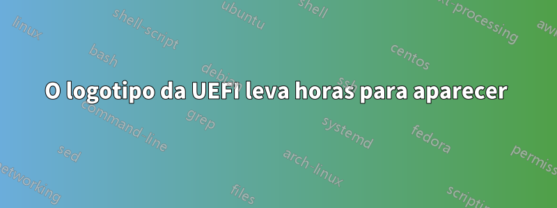 O logotipo da UEFI leva horas para aparecer