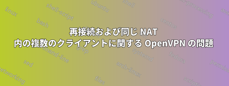再接続および同じ NAT 内の複数のクライアントに関する OpenVPN の問題
