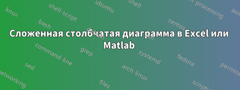 Сложенная столбчатая диаграмма в Excel или Matlab