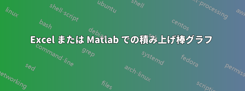 Excel または Matlab での積み上げ棒グラフ