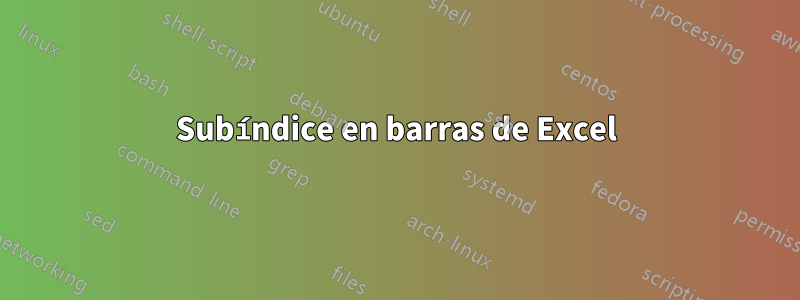 Subíndice en barras de Excel