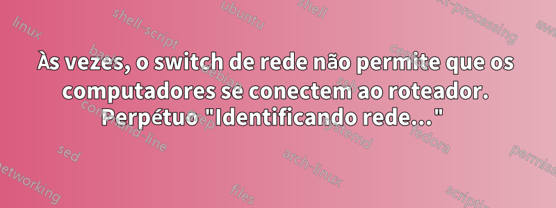 Às vezes, o switch de rede não permite que os computadores se conectem ao roteador. Perpétuo "Identificando rede..."