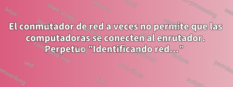 El conmutador de red a veces no permite que las computadoras se conecten al enrutador. Perpetuo "Identificando red..."