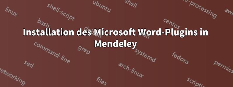 Installation des Microsoft Word-Plugins in Mendeley