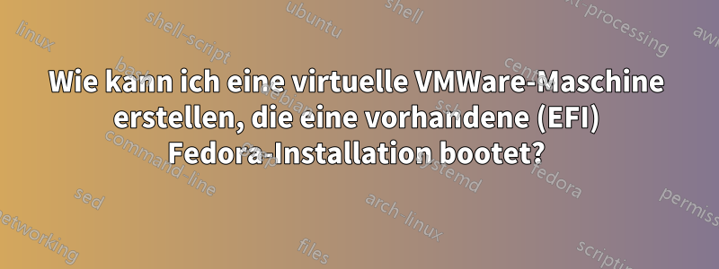 Wie kann ich eine virtuelle VMWare-Maschine erstellen, die eine vorhandene (EFI) Fedora-Installation bootet?