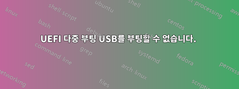 UEFI 다중 부팅 USB를 부팅할 수 없습니다.