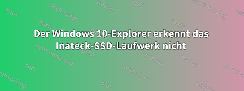 Der Windows 10-Explorer erkennt das Inateck-SSD-Laufwerk nicht