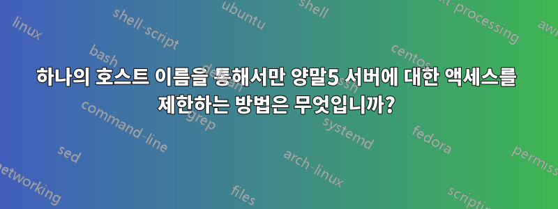 하나의 호스트 이름을 통해서만 양말5 서버에 대한 액세스를 제한하는 방법은 무엇입니까?