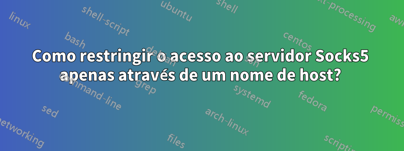 Como restringir o acesso ao servidor Socks5 apenas através de um nome de host?