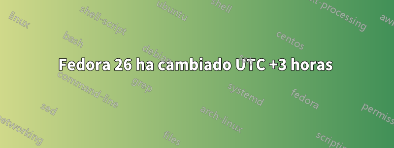 Fedora 26 ha cambiado UTC +3 horas