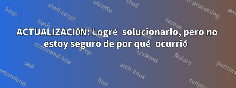 ACTUALIZACIÓN: Logré solucionarlo, pero no estoy seguro de por qué ocurrió