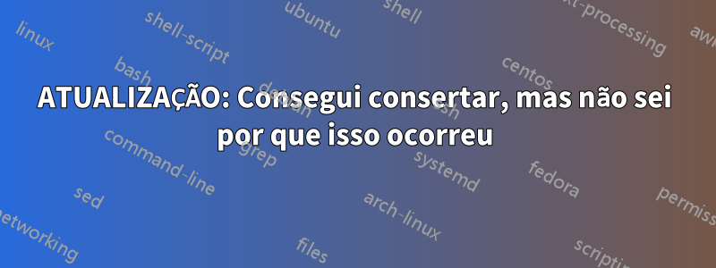 ATUALIZAÇÃO: Consegui consertar, mas não sei por que isso ocorreu