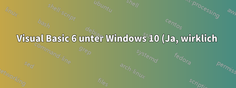 Visual Basic 6 unter Windows 10 (Ja, wirklich)