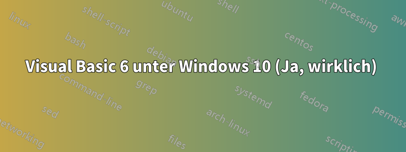 Visual Basic 6 unter Windows 10 (Ja, wirklich)