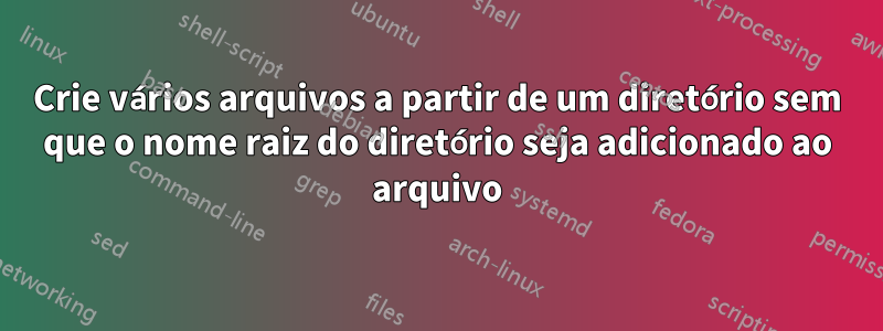 Crie vários arquivos a partir de um diretório sem que o nome raiz do diretório seja adicionado ao arquivo