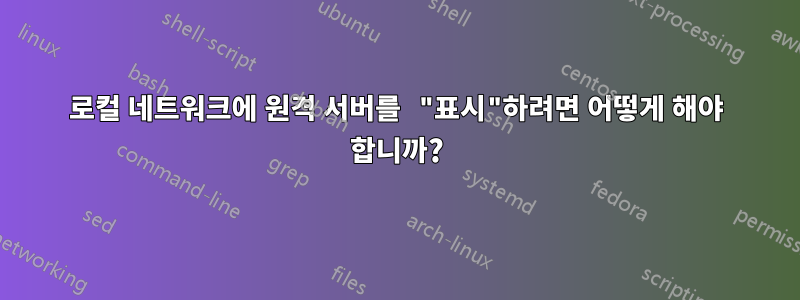 로컬 네트워크에 원격 서버를 "표시"하려면 어떻게 해야 합니까?