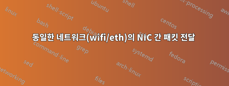 동일한 네트워크(wifi/eth)의 NIC 간 패킷 전달