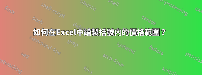 如何在Excel中繪製括號內的價格範圍？