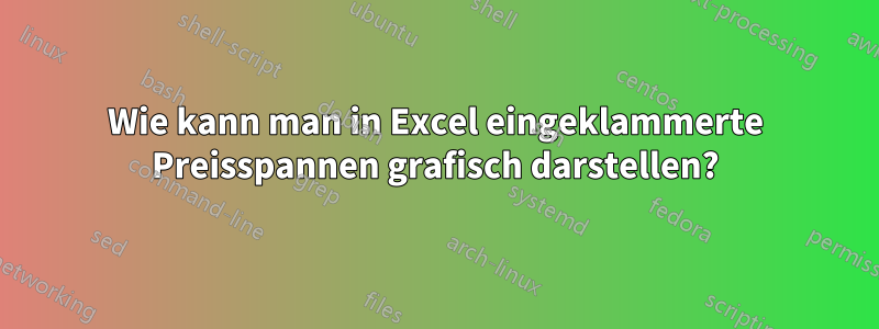 Wie kann man in Excel eingeklammerte Preisspannen grafisch darstellen?