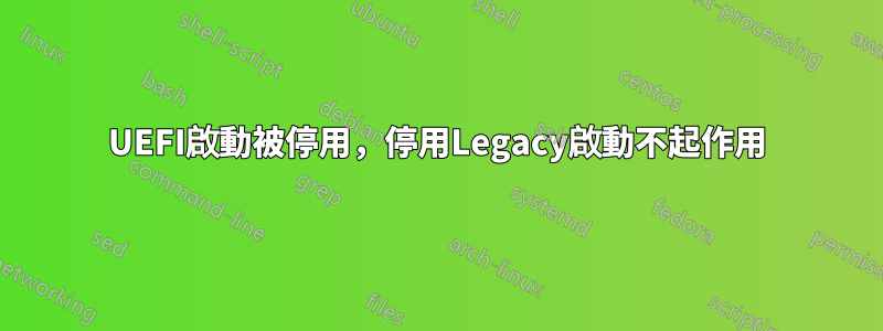 UEFI啟動被停用，停用Legacy啟動不起作用