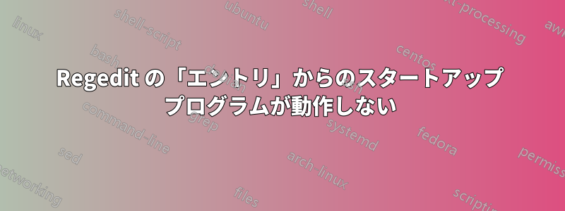 Regedit の「エントリ」からのスタートアップ プログラムが動作しない