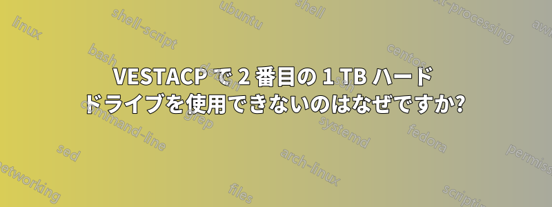 VESTACP で 2 番目の 1 TB ハード ドライブを使用できないのはなぜですか?