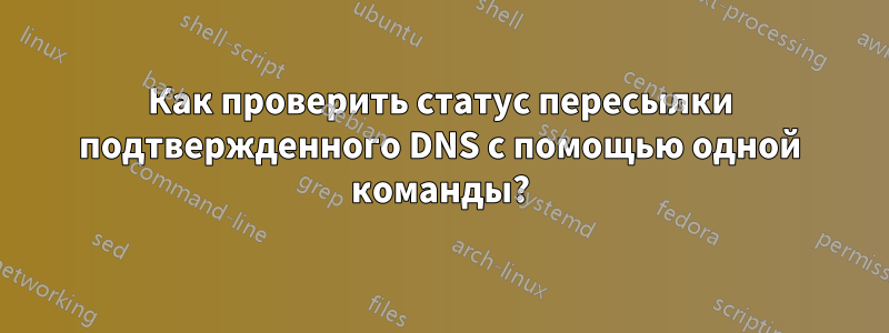 Как проверить статус пересылки подтвержденного DNS с помощью одной команды?