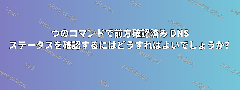 1 つのコマンドで前方確認済み DNS ステータスを確認するにはどうすればよいでしょうか?