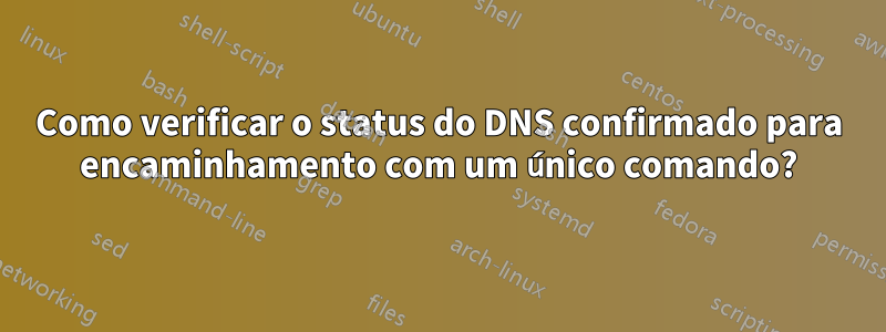 Como verificar o status do DNS confirmado para encaminhamento com um único comando?