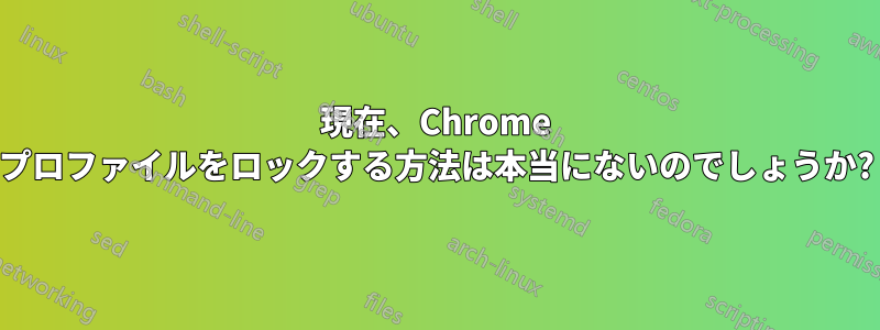 現在、Chrome プロファイルをロックする方法は本当にないのでしょうか?