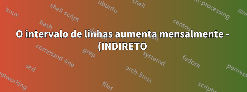 O intervalo de linhas aumenta mensalmente - (INDIRETO) para aumentar dinamicamente nas fórmulas?