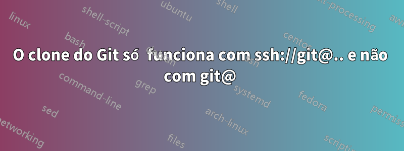 O clone do Git só funciona com ssh://git@.. e não com git@